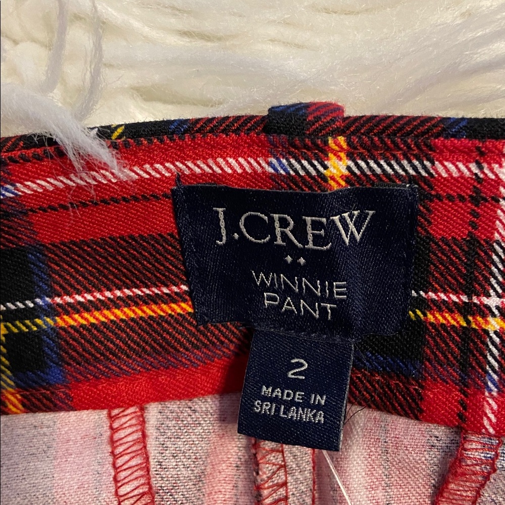 J. Crew Red Plaid Women’s Winnie Dress Pants size 2 brand new inseam 25” - Picture 5 of 8